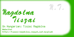 magdolna tiszai business card